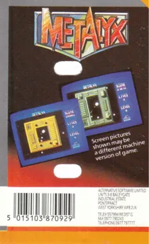 Metalyx (UK) (1987) box cover back